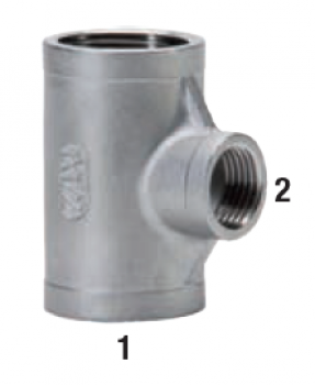 T-Stück 90°, Typ 130, reduziert, 2" x 1 1/4"